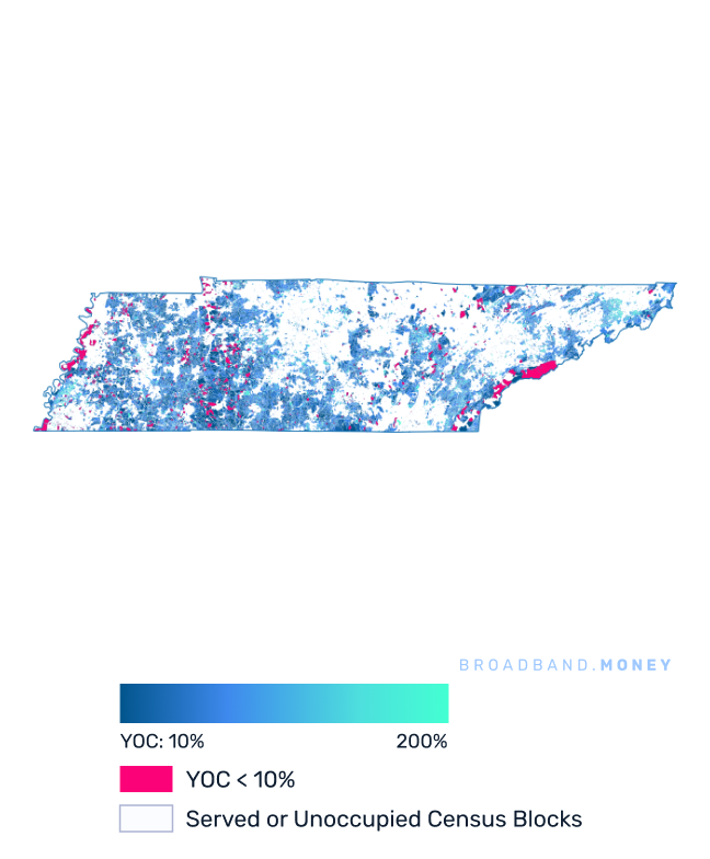 Tennessee broadband investment map yield on cost