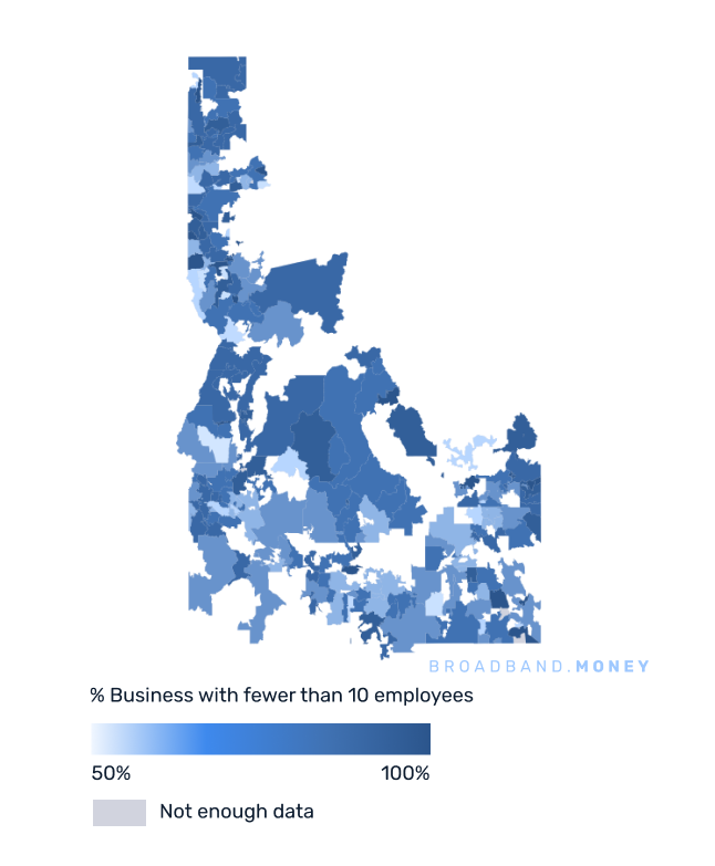 Idaho broadband investment map small business establishments