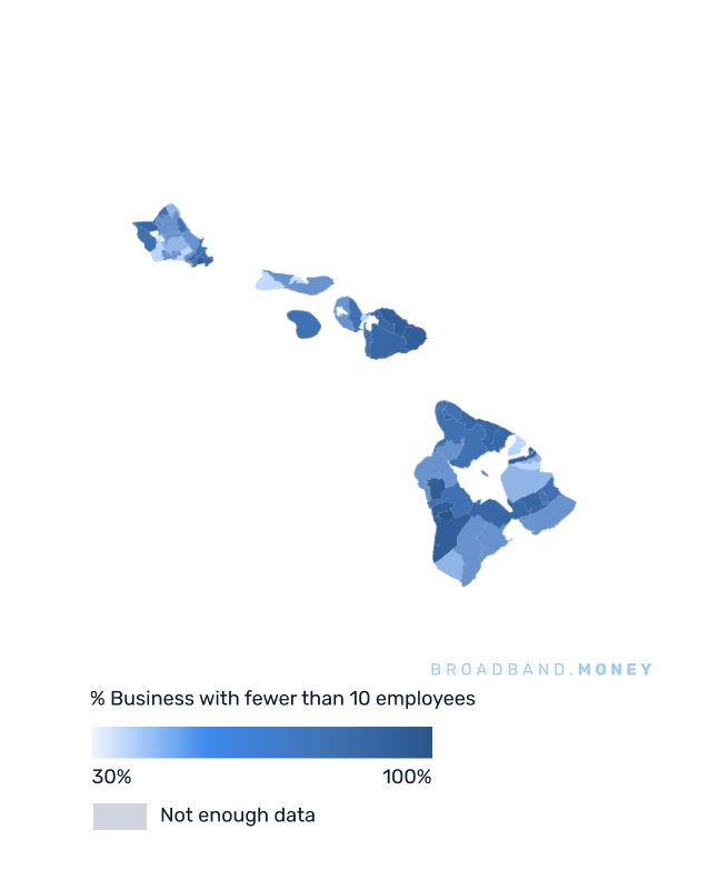 Hawaii broadband investment map small business establishments