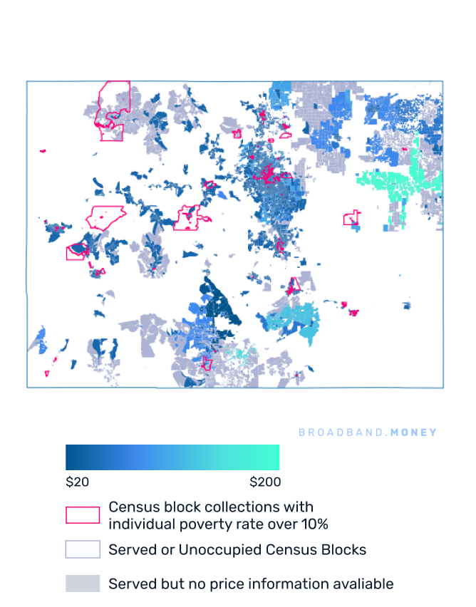 Colorado broadband investment pricing and competition map