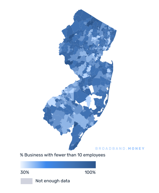 New Jersey broadband investment map small business establishments