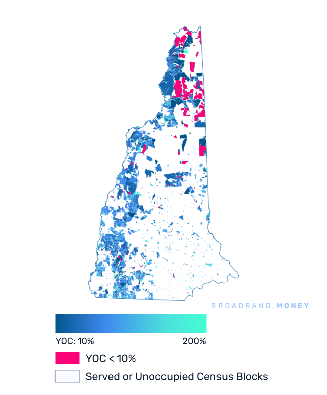 New Hampshire broadband investment map yield on cost
