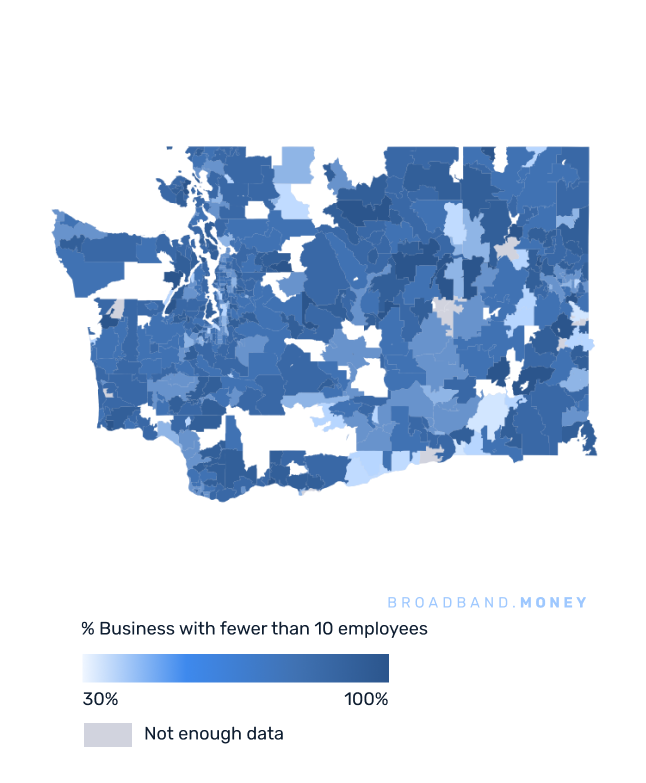 Washington broadband investment map small business establishments