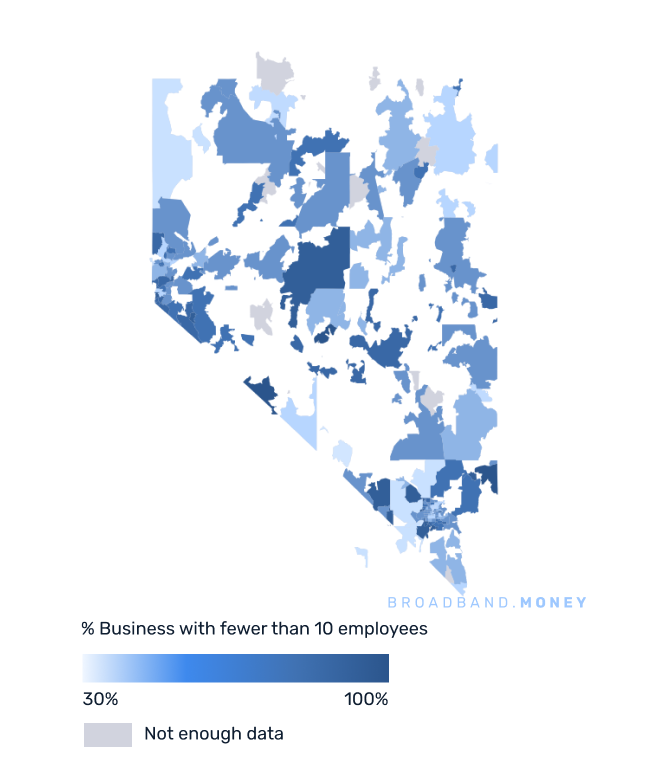 Nevada broadband investment map small business establishments