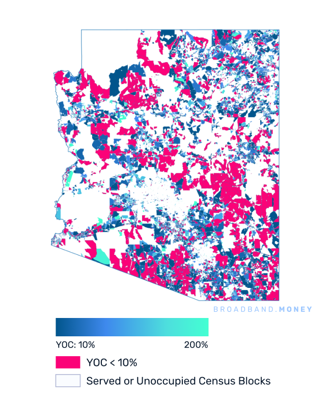 Arizona broadband investment map yield on cost