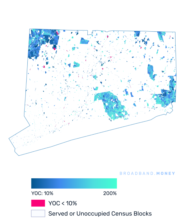 Connecticut broadband investment map yield on cost