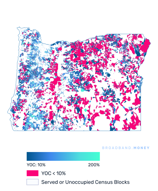 Oregon broadband investment map yield on cost