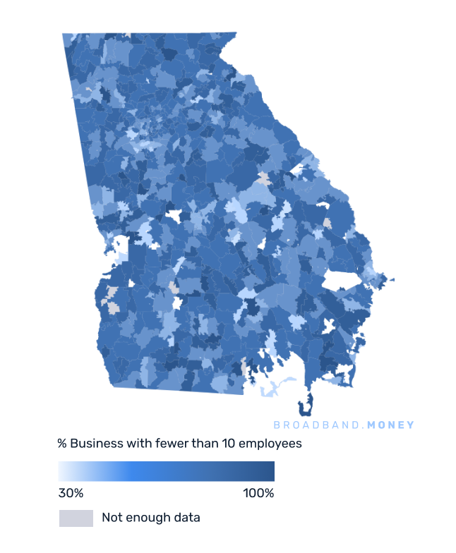 Georgia broadband investment map small business establishments