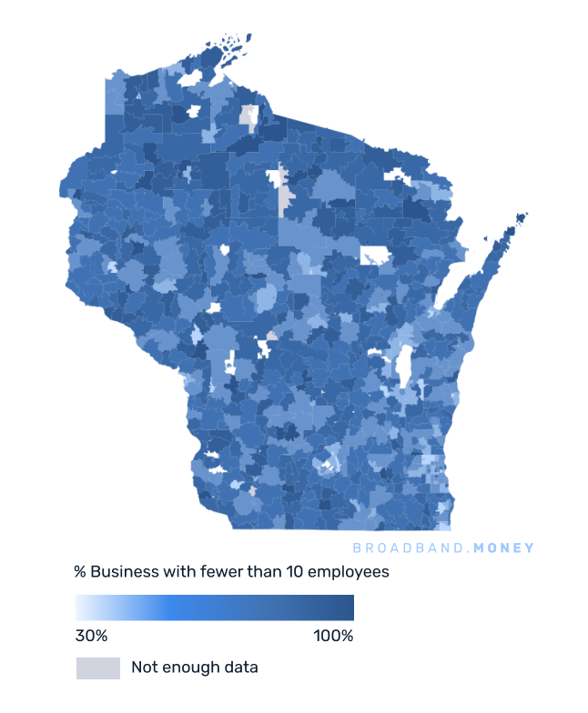 Wisconsin broadband investment map small business establishments