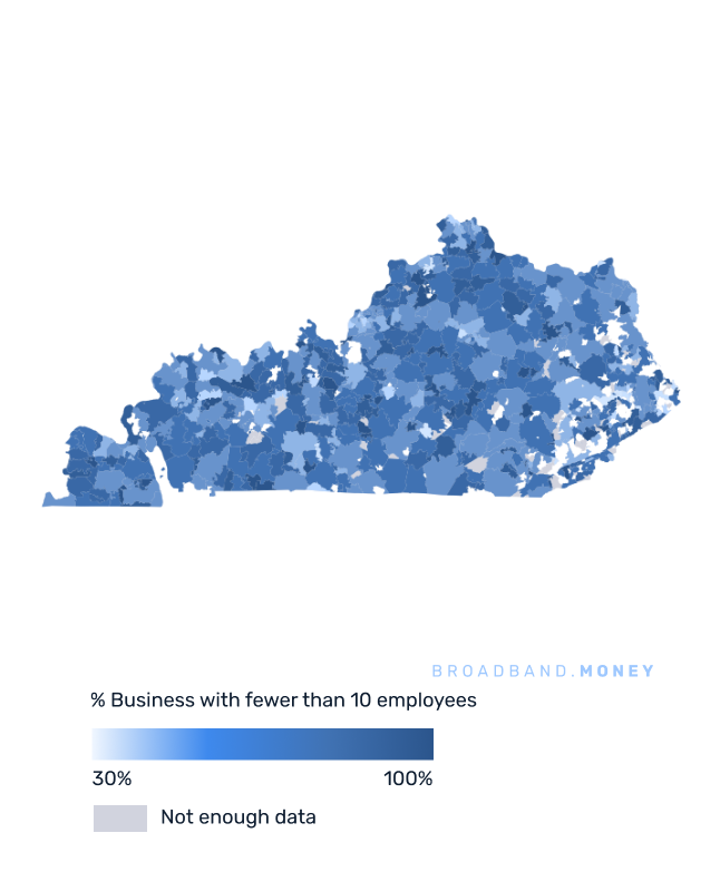 Kentucky broadband investment map small business establishments