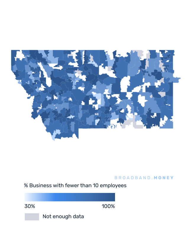 Montana broadband investment map small business establishments