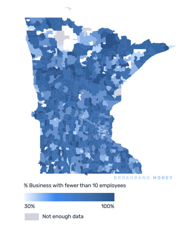 Minnesota broadband investment map small business establishments