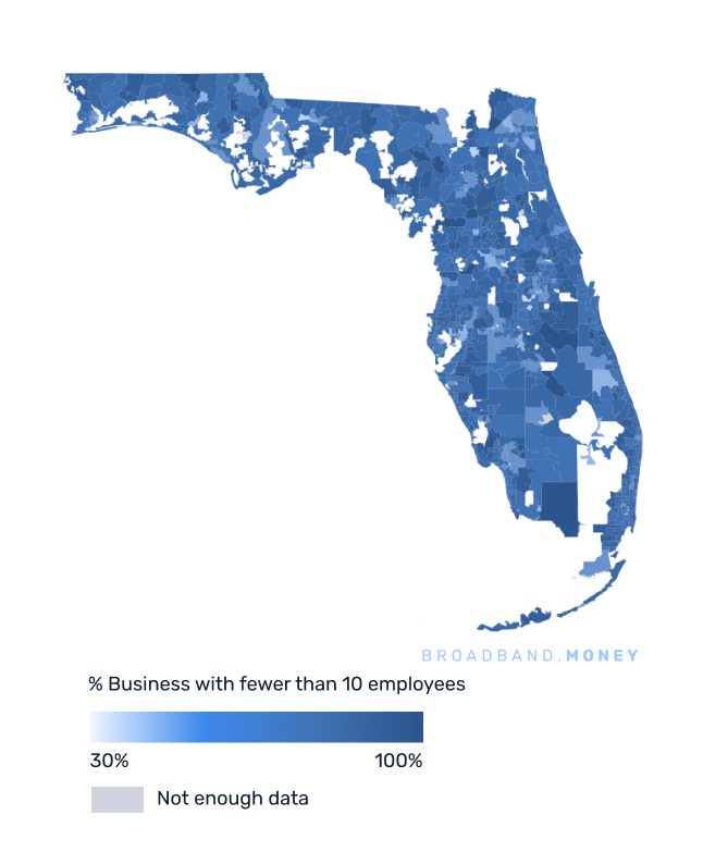 Florida broadband investment map small business establishments