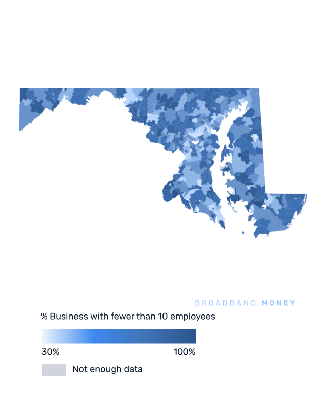 Maryland broadband investment map small business establishments