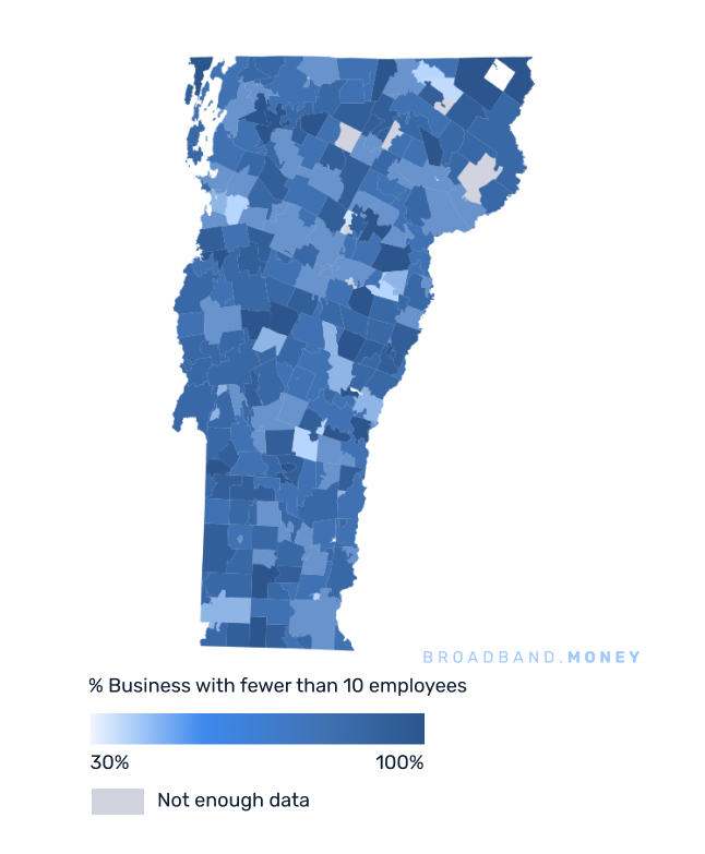 Vermont broadband investment map small business establishments