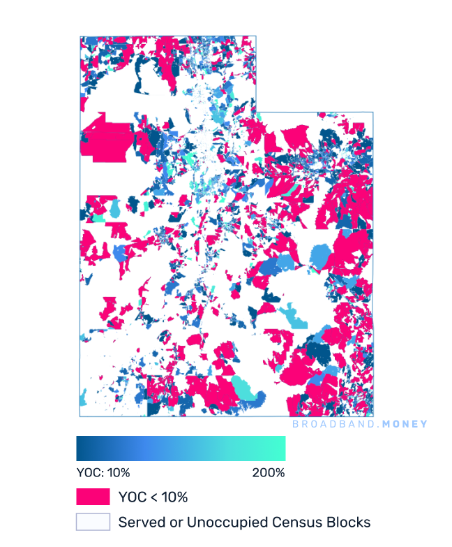 Utah broadband investment map yield on cost