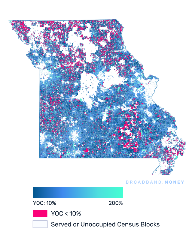 Missouri broadband investment map yield on cost