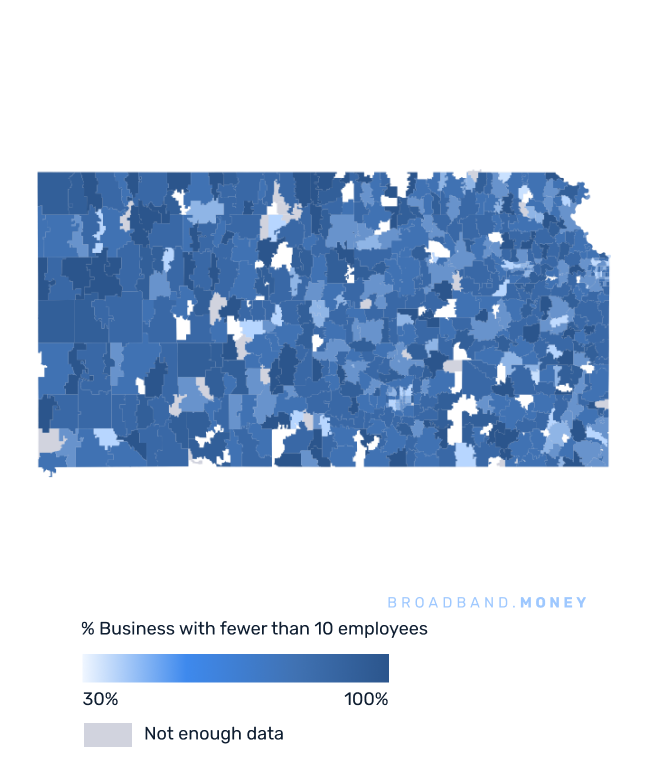 Kansas broadband investment map small business establishments