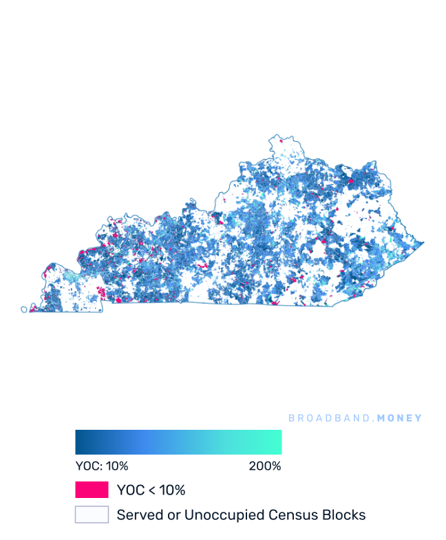 Kentucky broadband investment map yield on cost