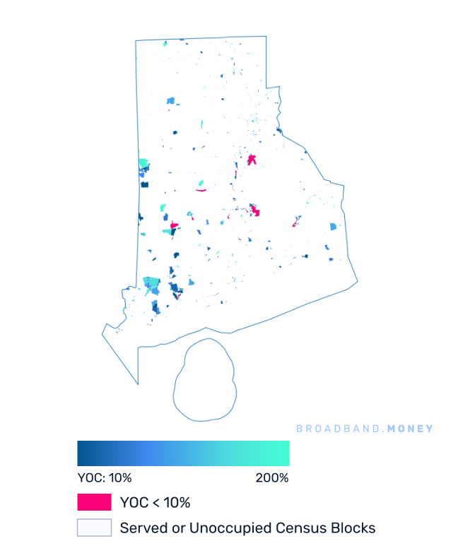 Rhode Island broadband investment map yield on cost