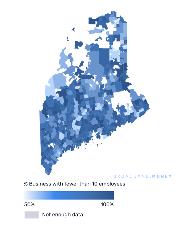 Maine broadband investment map small business establishments