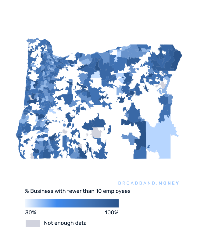 Oregon broadband investment map small business establishments