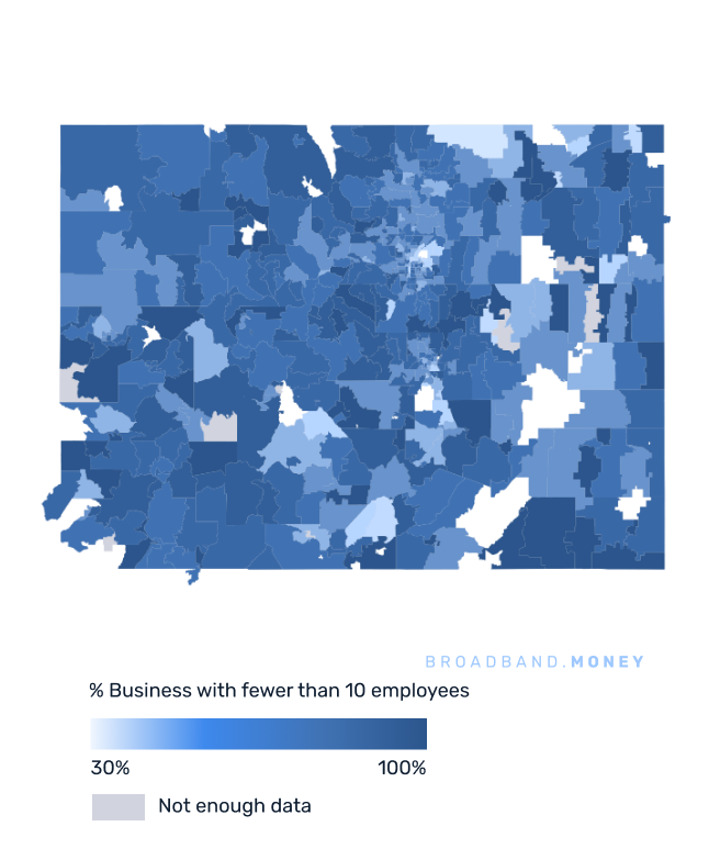 Colorado broadband investment map small business establishments