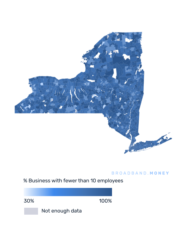 New York broadband investment map small business establishments