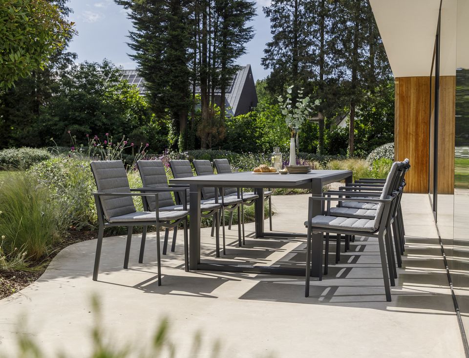 Monaco dining table ceramic lava gray Belamo Patio Furniture