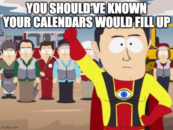 Cartoon superhero with a third eye on costume raises fist, surrounded by people. Text: 