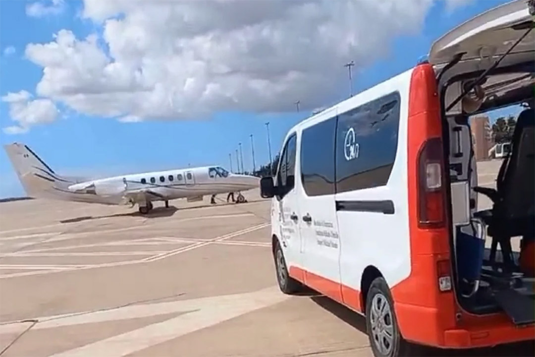 A medical flight and a ground ambulance