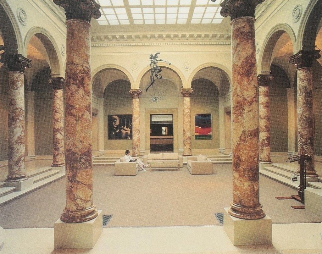 The central atrium of the Robert McDougall Art Gallery in the early 1990s. Canterbury Museum 2004.115.2885