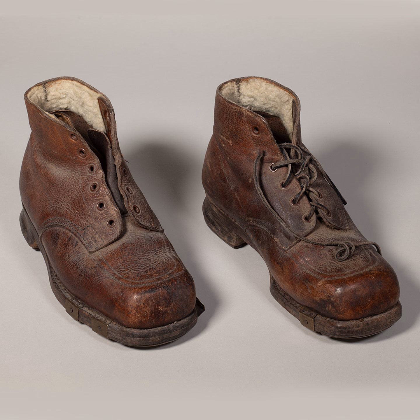 Gladys Adams’ hiking boots. Canterbury Museum: EC1994.15