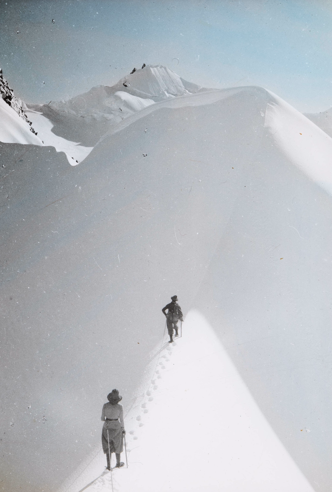 A lantern slide of Mt Grey from Dixon Ridge. Canterbury Museum 1975.203.6279