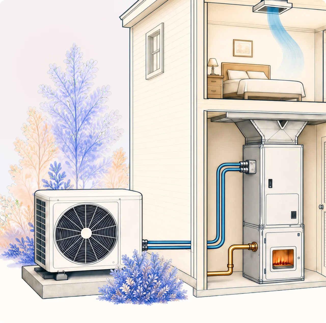 Duel-fuel-heat-pump