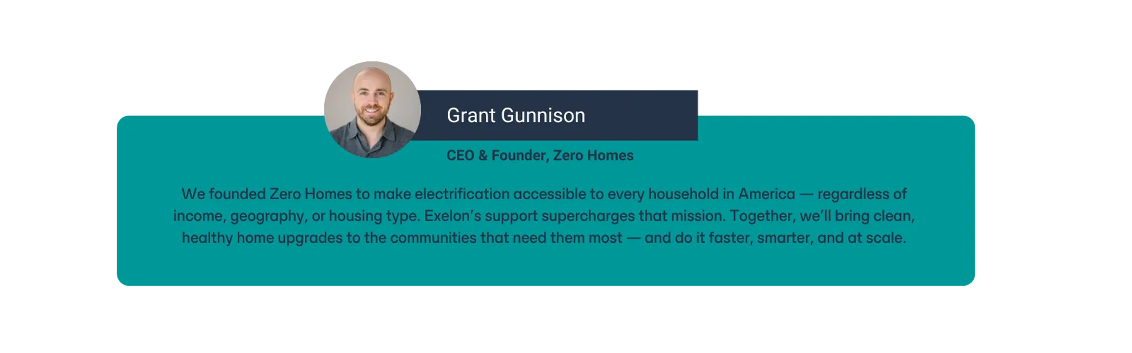 A quote from Grant Gunnison