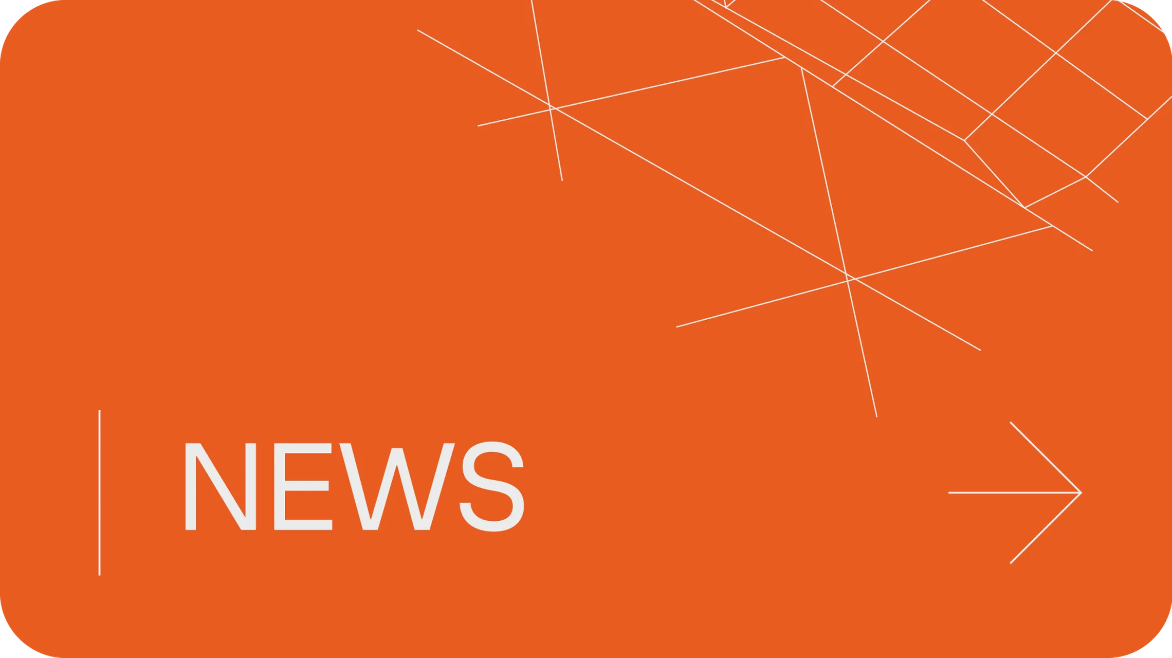 An orange news banner with a white arrow