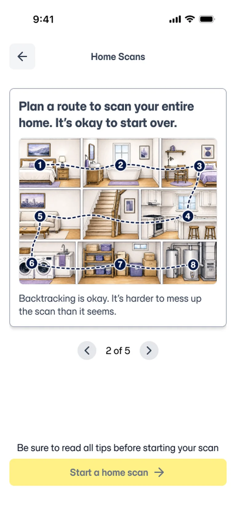 tips for scanning your home with the app