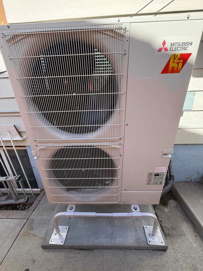 Mitsubishi M-Series ducted heat pump installed at a Denver home