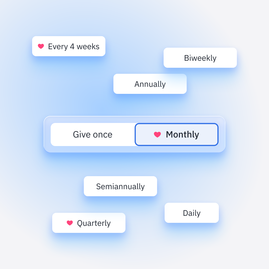 Recurring giving frequency options