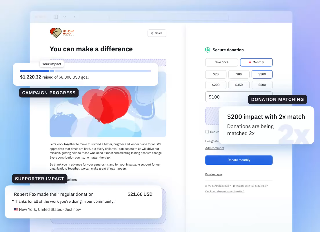 Campaign Page launched in minutes