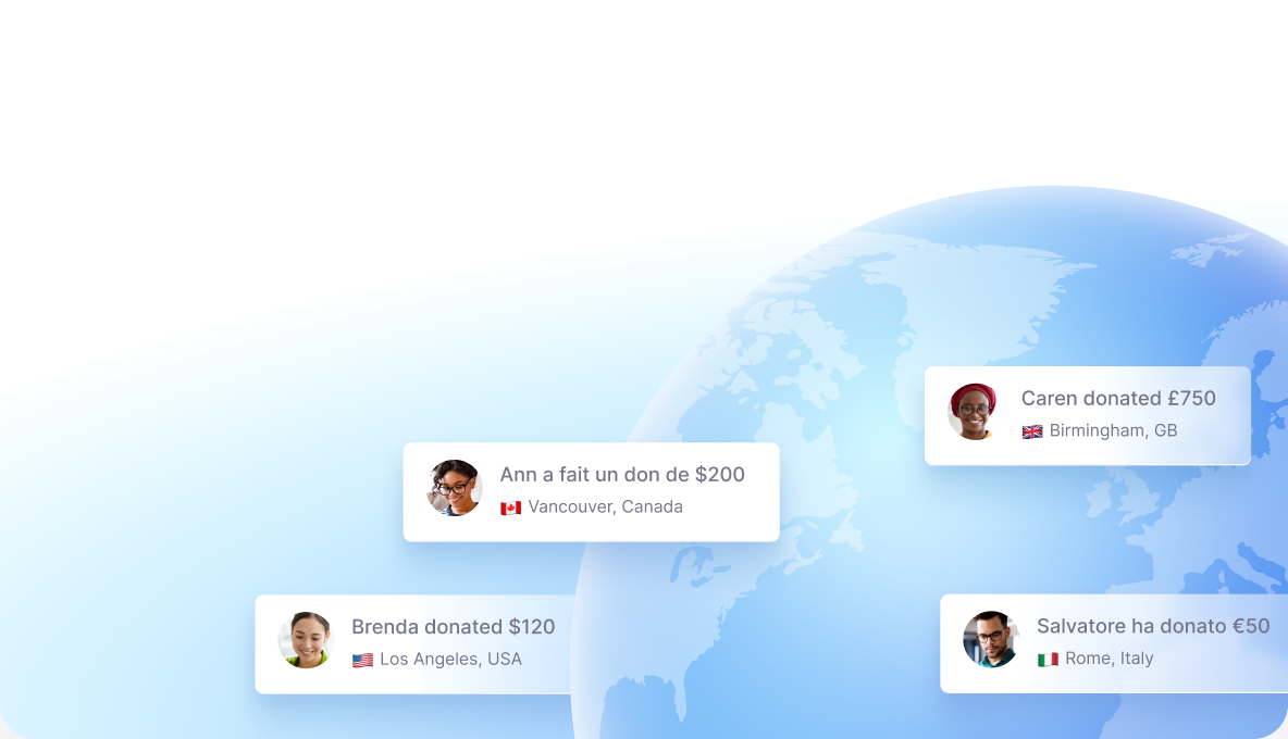 Donations arriving from donors around the world