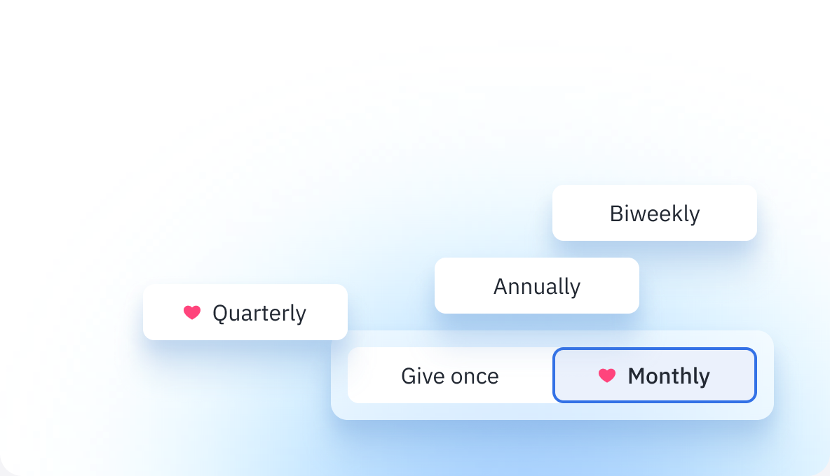 Recurring giving frequency options
