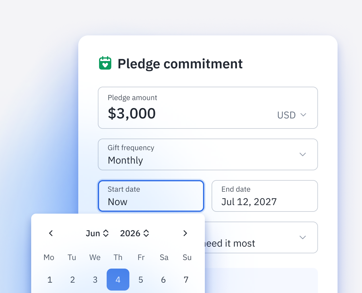 Pledges tracked to the final installment