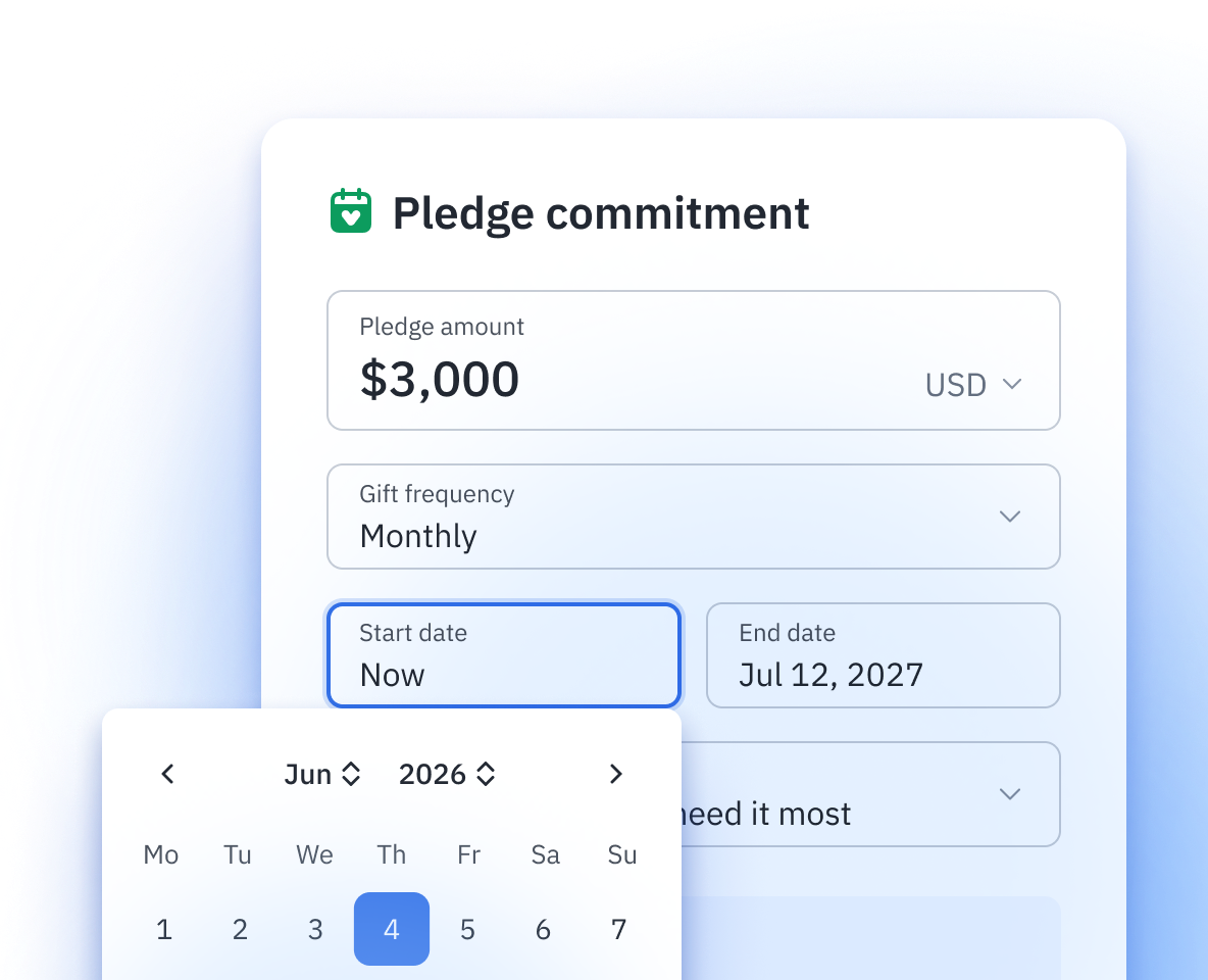 Pledge commitment form