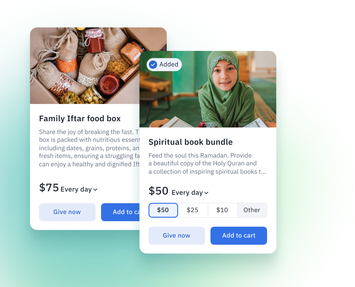 Complete every part of the giving decision together