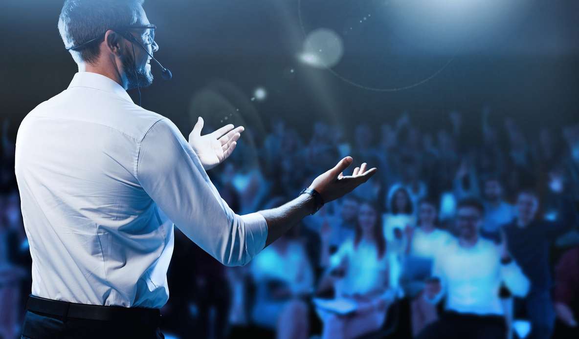 CEO speaking — small room, big moment