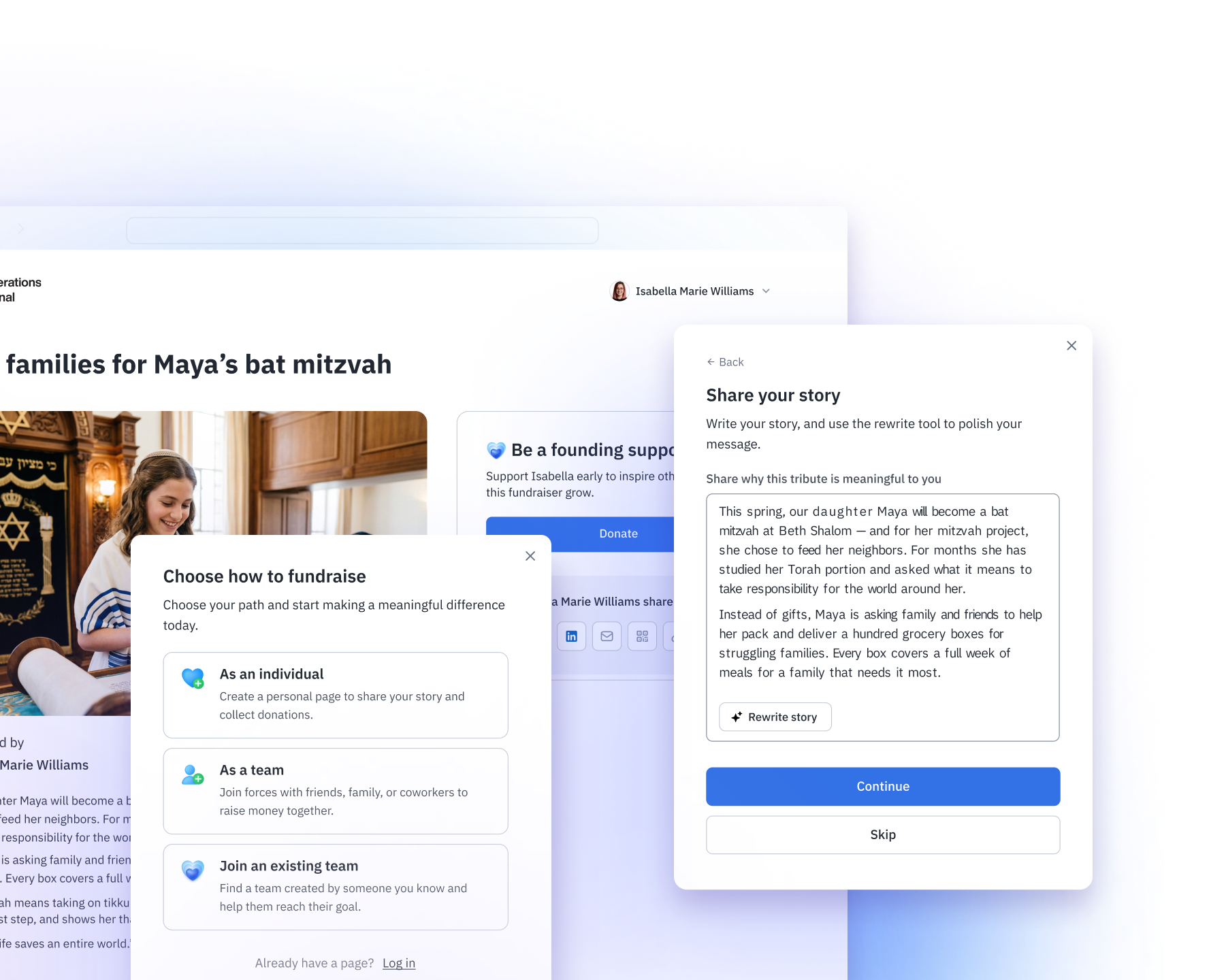 Turn personal milestones into community fundraising