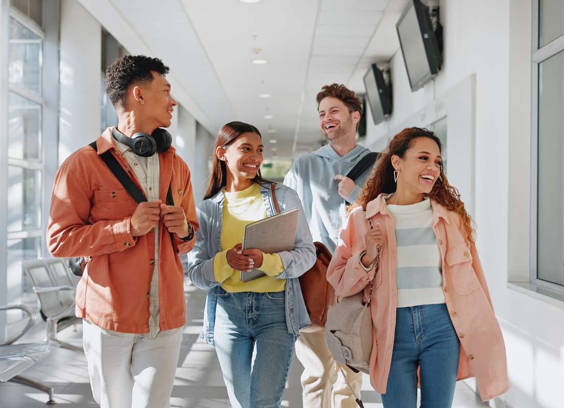 Students on a university campus