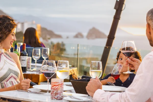 Family dinner with ocean views at Garza Blanca Puerto Vallarta